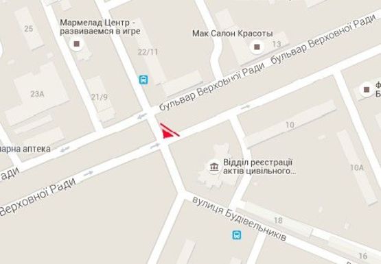 Схема рекламной плоскости по адресу Строителей ул. - Верховного Совета б-р (ЗАГС)