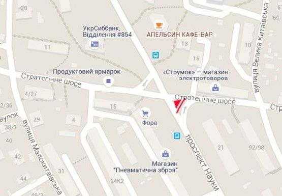 Схема рекламной плоскости по адресу Науки пр., 21