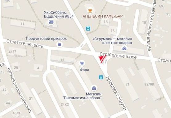 Схема рекламної площини за адресою Науки пр., 21