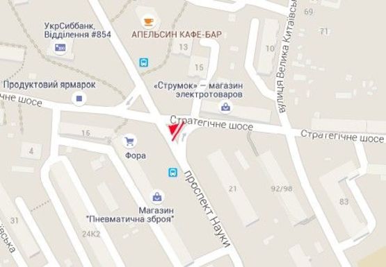 Схема рекламної площини за адресою Науки пр., 21