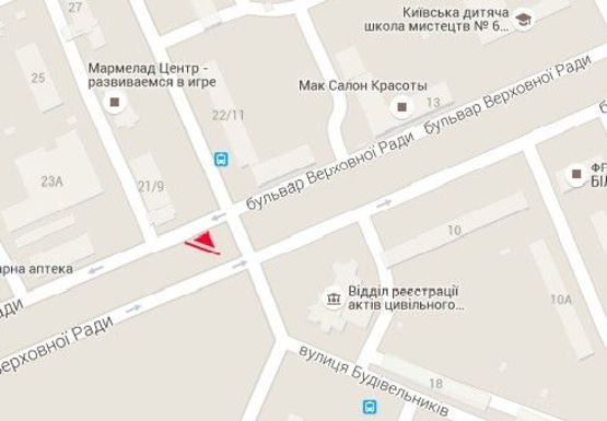 Схема рекламной плоскости по адресу Строителей ул. - Верховного Совета б-р (банк Форум)