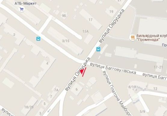 Схема рекламной плоскости по адресу Овручcкая ул. - Багговутовская ул.