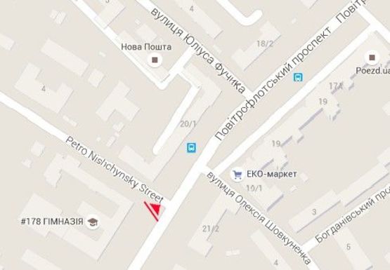 Схема рекламной плоскости по адресу Воздухофлотский пр., 22 - Петра Нищинского ул.