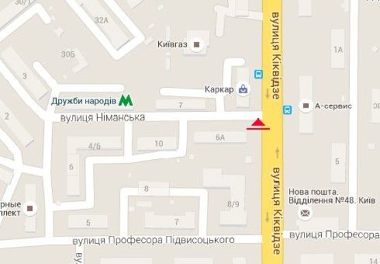 Схема рекламної площини за адресою Бойчука ул., 6а (бывш. Киквидзе ул.)