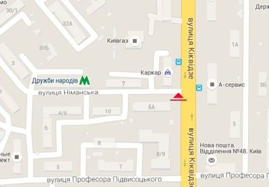 Схема рекламной плоскости по адресу Бойчука ул., 6а (бывш. Киквидзе ул.)