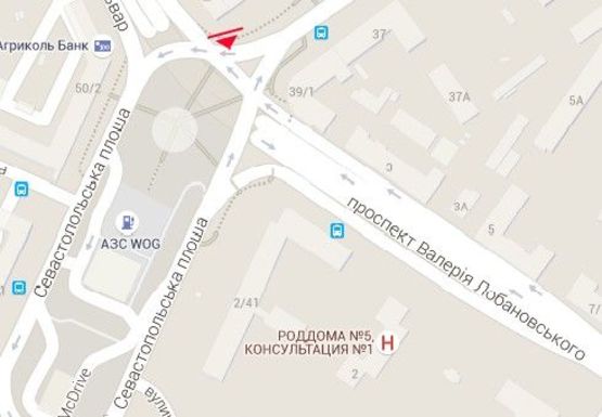 Схема рекламної площини за адресою Воздухофлотский пр., 48