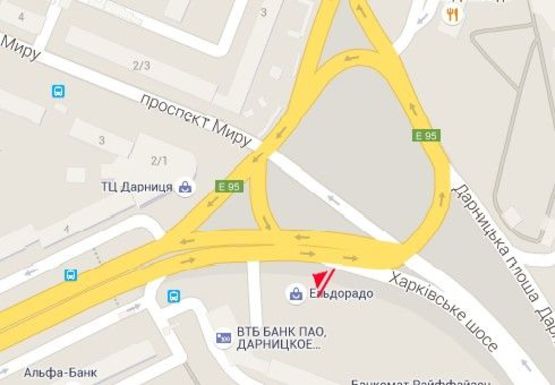 Схема рекламної площини за адресою Дарницкая пл. (бывш. Ленинградская пл.), напротив дома №2а