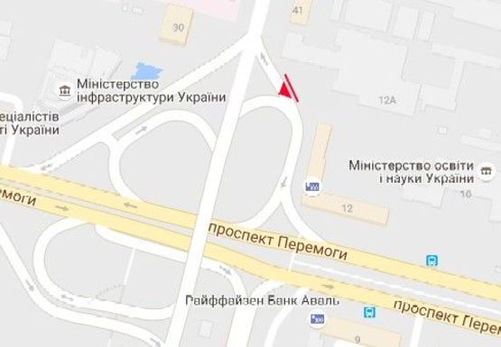 Схема рекламної площини за адресою Победы пр., 12, съезд с Воздухофлотского моста