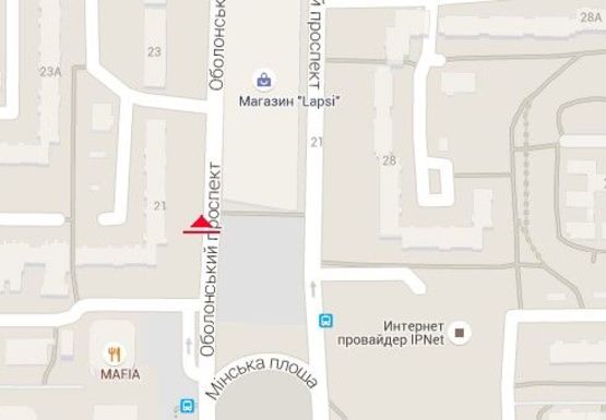 Схема рекламной плоскости по адресу Оболонский пр., 21