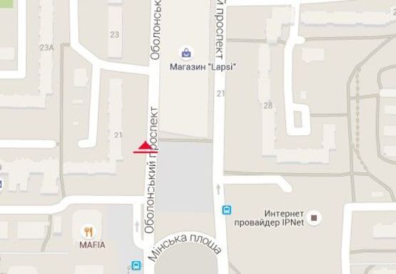 Схема рекламной плоскости по адресу Оболонский пр., 21