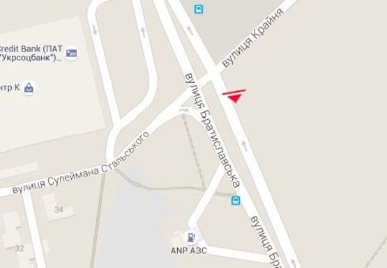 Схема рекламной плоскости по адресу Братиславская ул. - Крайняя ул.