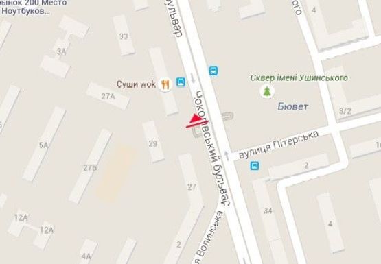 Схема рекламной плоскости по адресу Чоколовский б-р, 29