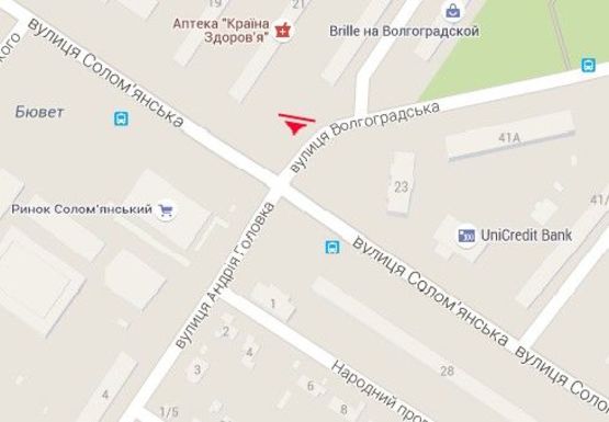 Схема рекламної площини за адресою Волгоградская ул., 14 - Соломенская ул.