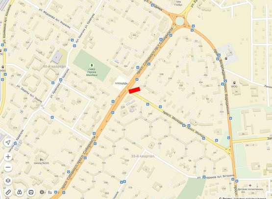 Схема рекламной плоскости по адресу Соборності - пр. Молоді