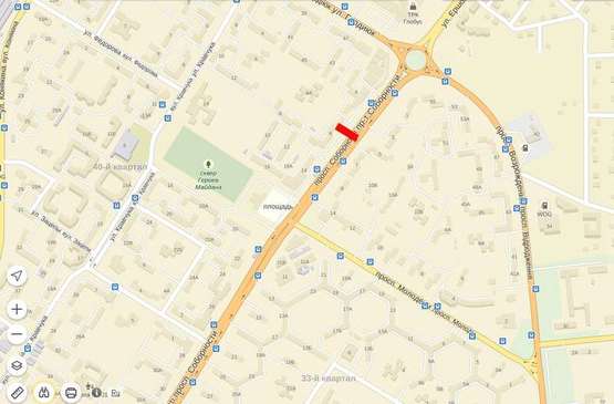 Схема рекламной плоскости по адресу Соборності, 6  ст. Б