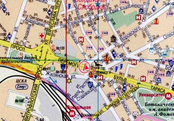 Схема рекламной плоскости по адресу Победы пл. - Победы пр., 1