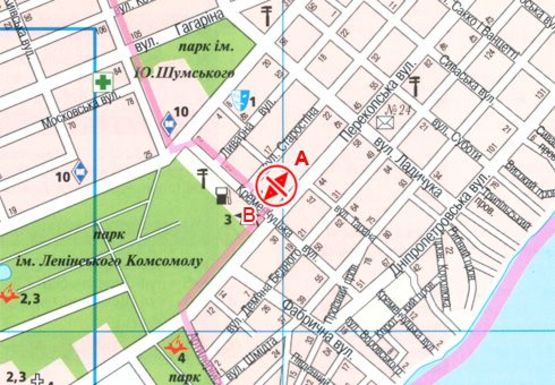 Схема рекламной плоскости по адресу Перекопская ул., 31