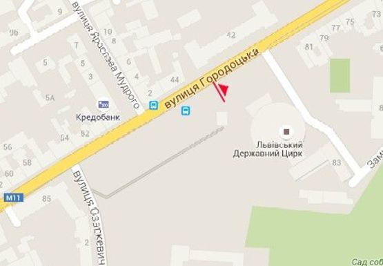 Схема рекламної площини за адресою Городоцкая ул., 81/83