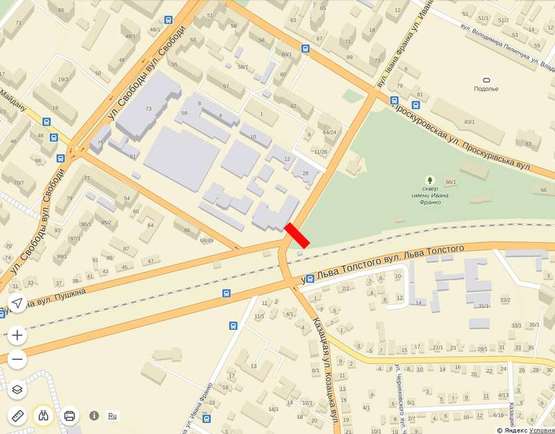 Схема рекламної площини за адресою Пушкіна - вул. І.Франка (  Нижний)