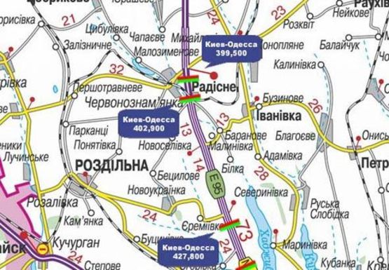 Схема рекламной плоскости по адресу Трасса M-05, Киев-Одесса, 402,900