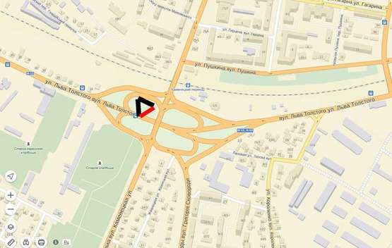 Схема рекламної площини за адресою Толстого (розв'язка) сторона А