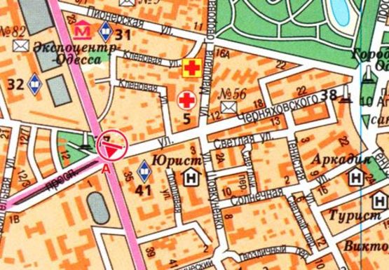 Схема рекламної площини за адресою 5-я ст.Б. Фонтана - Черняховского ул.,2