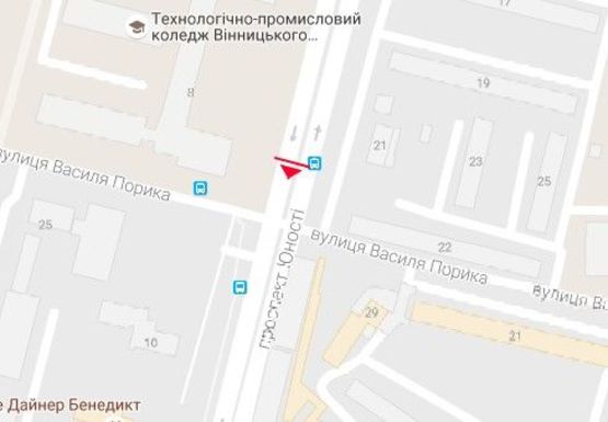 Схема рекламной плоскости по адресу Юности пр., 8 - В. Порика ул.