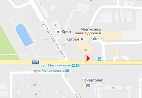 Схема рекламной плоскости по адресу Хмельницкое шосе (завод Аналог)