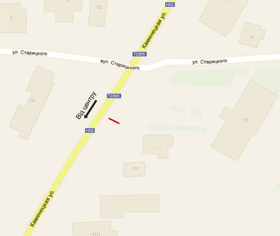 Схема рекламної площини за адресою Кам`янецька 175