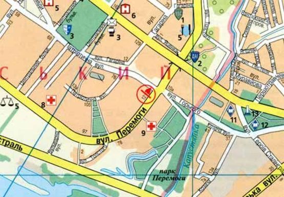 Схема рекламной плоскости по адресу Победы ул., 121