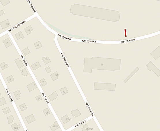 Схема рекламної площини за адресою Купріна