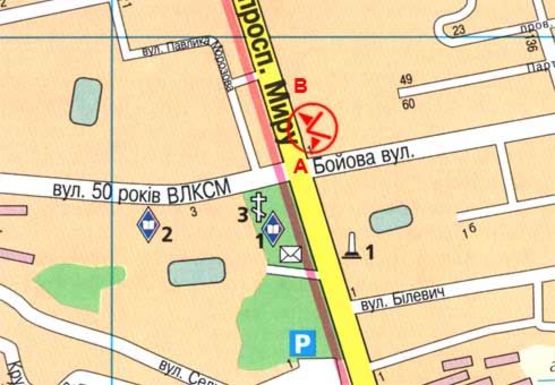 Схема рекламной плоскости по адресу Мира пр., 141