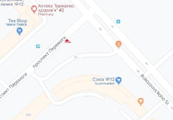 Схема рекламной плоскости по адресу Победы пр., 184 (маг. "Сиверский")