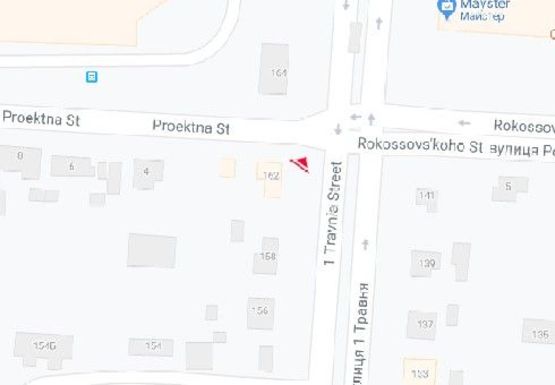 Схема рекламної площини за адресою 1 Мая ул. - 77-ой гвардейской дивизии ул.