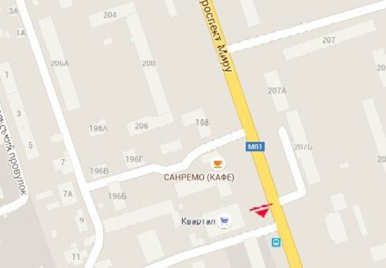 Схема рекламної площини за адресою Мира пр., 194