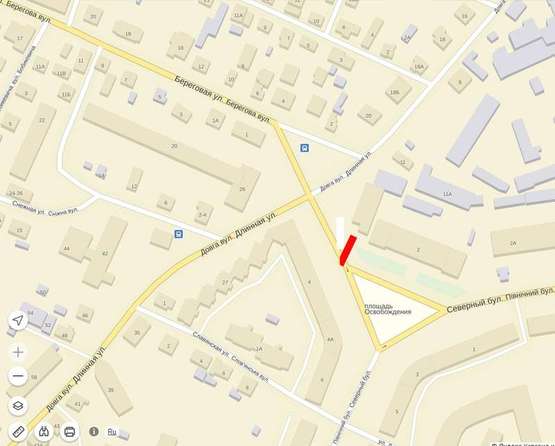 Схема рекламной плоскости по адресу Визволення - вул. Довга