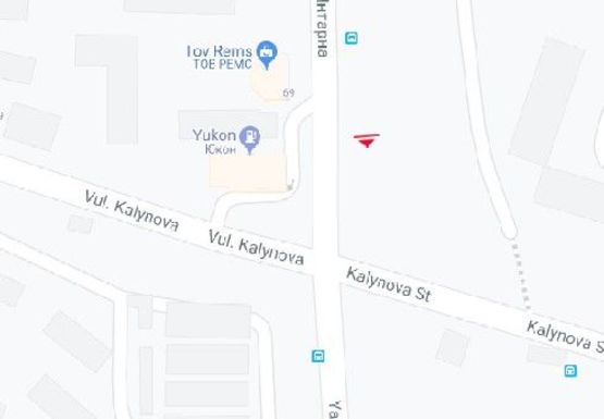 Схема рекламной плоскости по адресу Янтарная ул. - Калиновая ул.