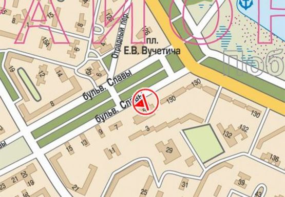 Схема рекламної площини за адресою Славы б-р. - Торговый центр