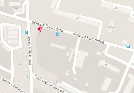 Схема рекламної площини за адресою Калиновая ул. - Янтарная ул.