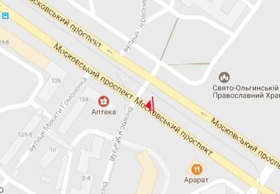 Схема рекламної площини за адресою Московский пр., 128 - Кошкина ул.