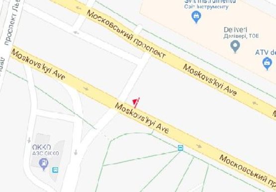 Схема рекламної площини за адресою Московский пр. - Льва Ландау пр.