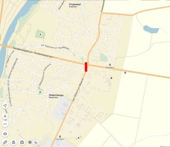 Схема рекламной плоскости по адресу Незалежності -вул. Юності (Київська траса)