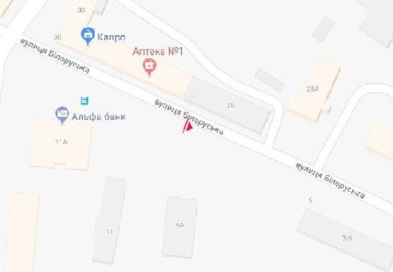 Схема рекламної площини за адресою Белорусcкая ул., 11а (BackLit)