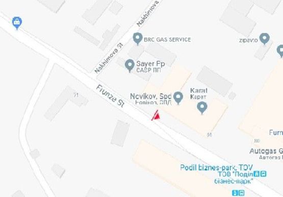 Схема рекламной плоскости по адресу Кириловская ул., 86 (Фрунзе ул.) - Нахимова ул. (BackLit)