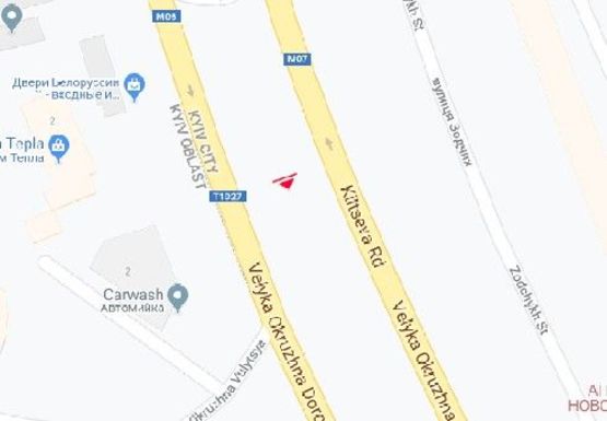 Схема рекламної площини за адресою Кольцевая дорога ул. (на разделителе)