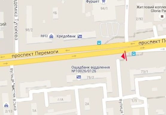 Схема рекламной плоскости по адресу Победы пр., 73/1