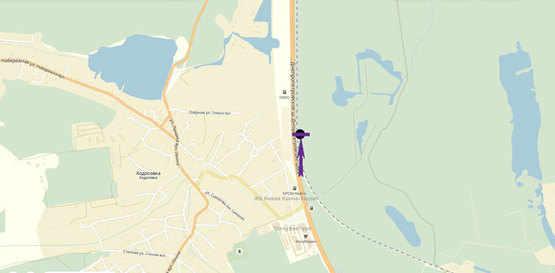 Схема рекламної площини за адресою Обуховская трасса 21 км. - Лисники - в направлении Киева