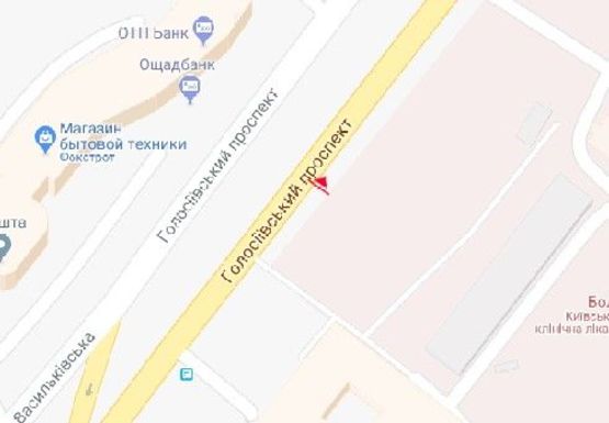 Схема рекламной плоскости по адресу Голосеевский пр., 59б