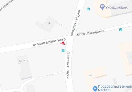 Схема рекламной плоскости по адресу Науки пр. - Блакитного ул.