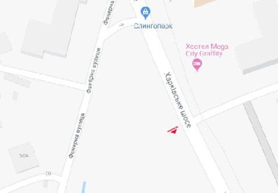 Схема рекламной плоскости по адресу Харьковское шоссе - Фанерная ул.